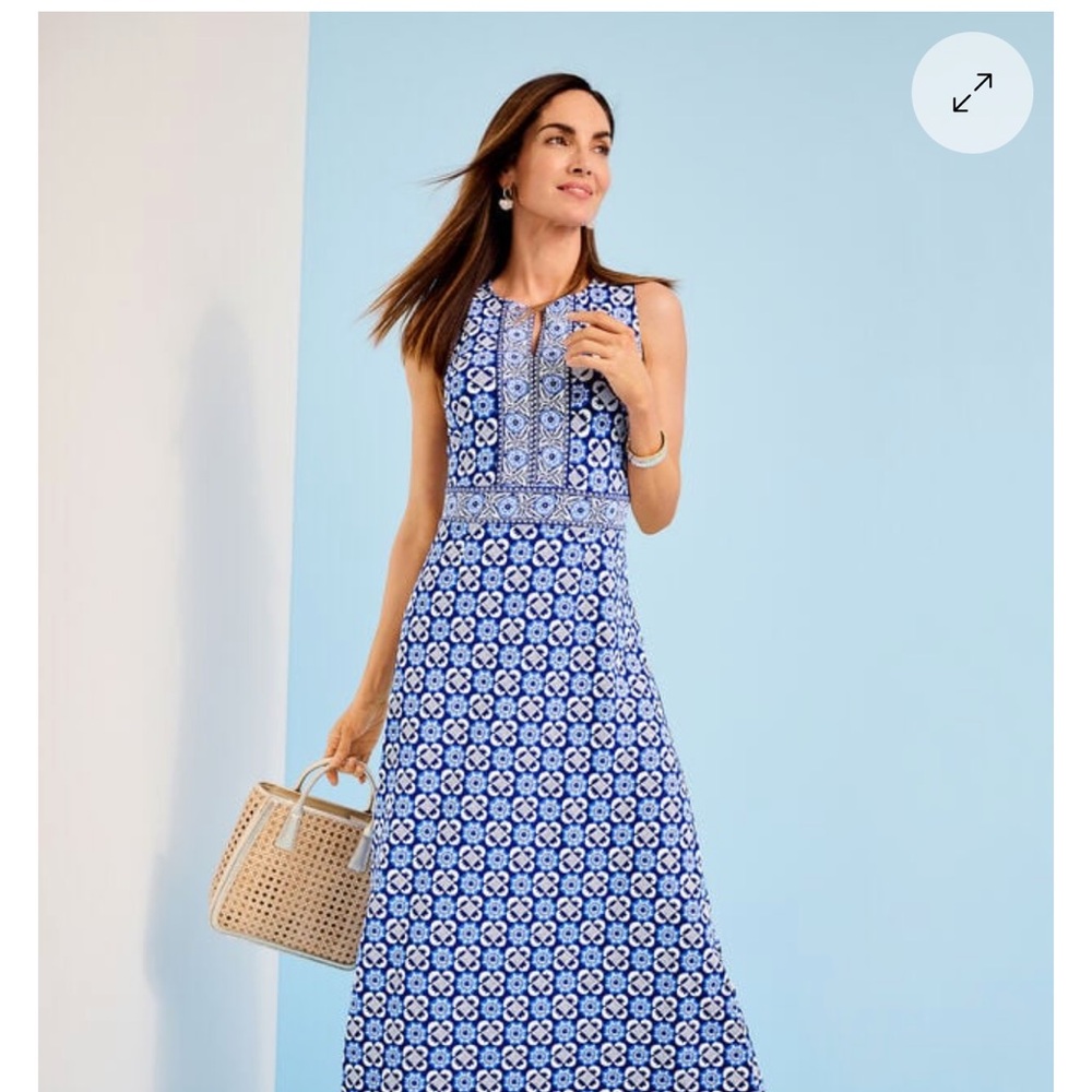 Talbots effortless jersey maxi dress-floral tiles
